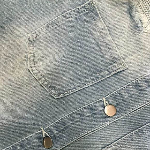 SeNight Women's Jean Jacket Long Sleeve Classic Distressed Trucker Jackets - Picture 5 of 5